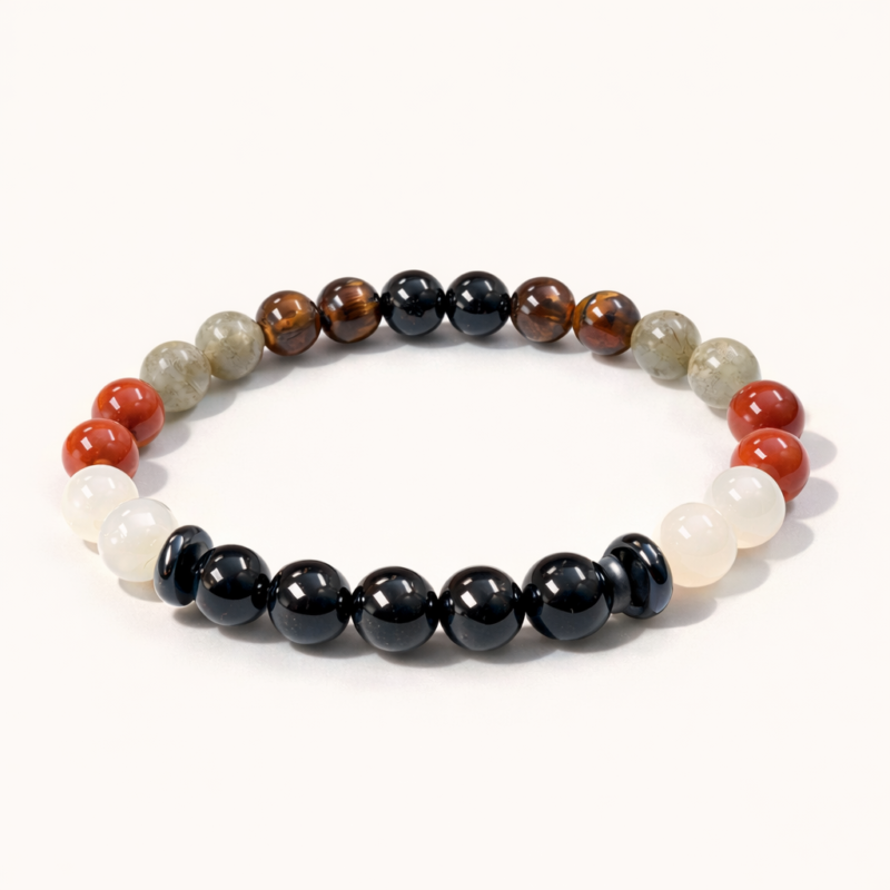 Kumbh Rashi (Aquarius) Bracelet – Natural Gemstones for Shani Protection, Stability & Prosperity