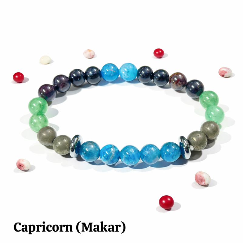 Capricorn (Makar Rashi) Bracelet – Natural Gemstones for Luck, Strength & Career Growth