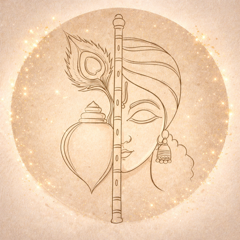 Pre-Marked Laser Cut MDF Wooden Craft – Shri Krishna Design (8 Inch DIY Painting Board)
