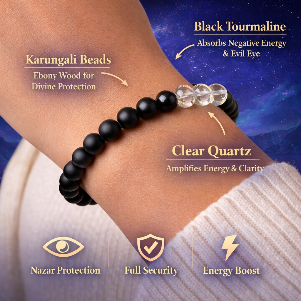 Karungali bracelet worn on wrist