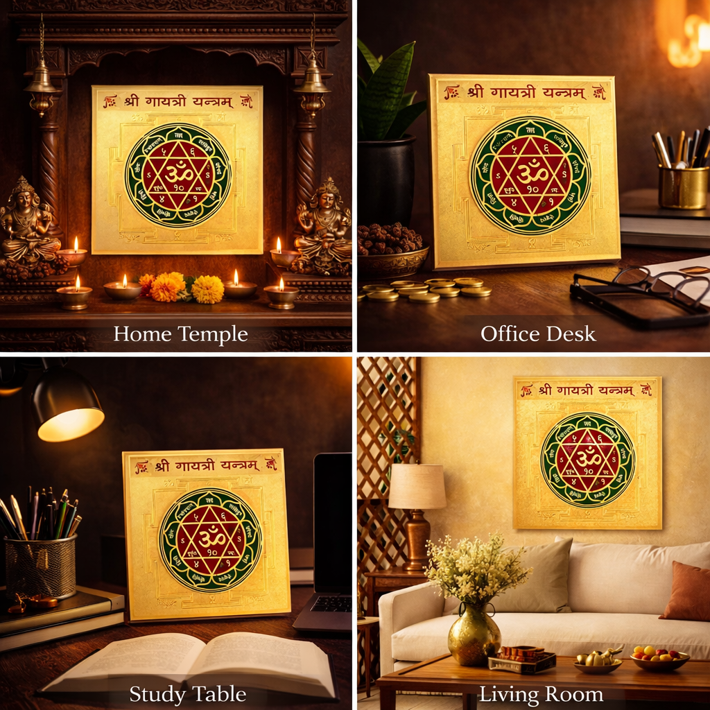 Shri Gayatri Yantra – 3 × 3 Inch | Sacred Spiritual Yantra for Home, Study & Pooja - Image 2