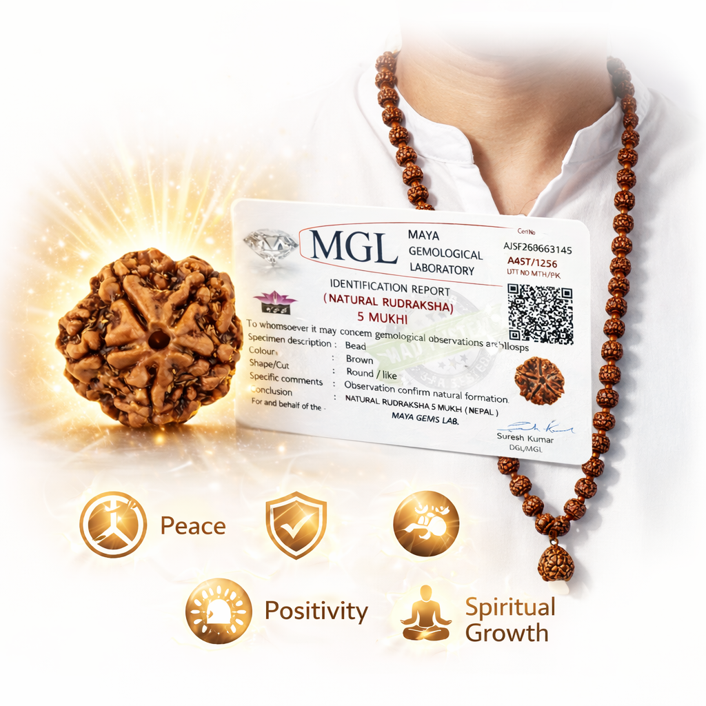 5 Mukhi Rudraksha for puja and meditation