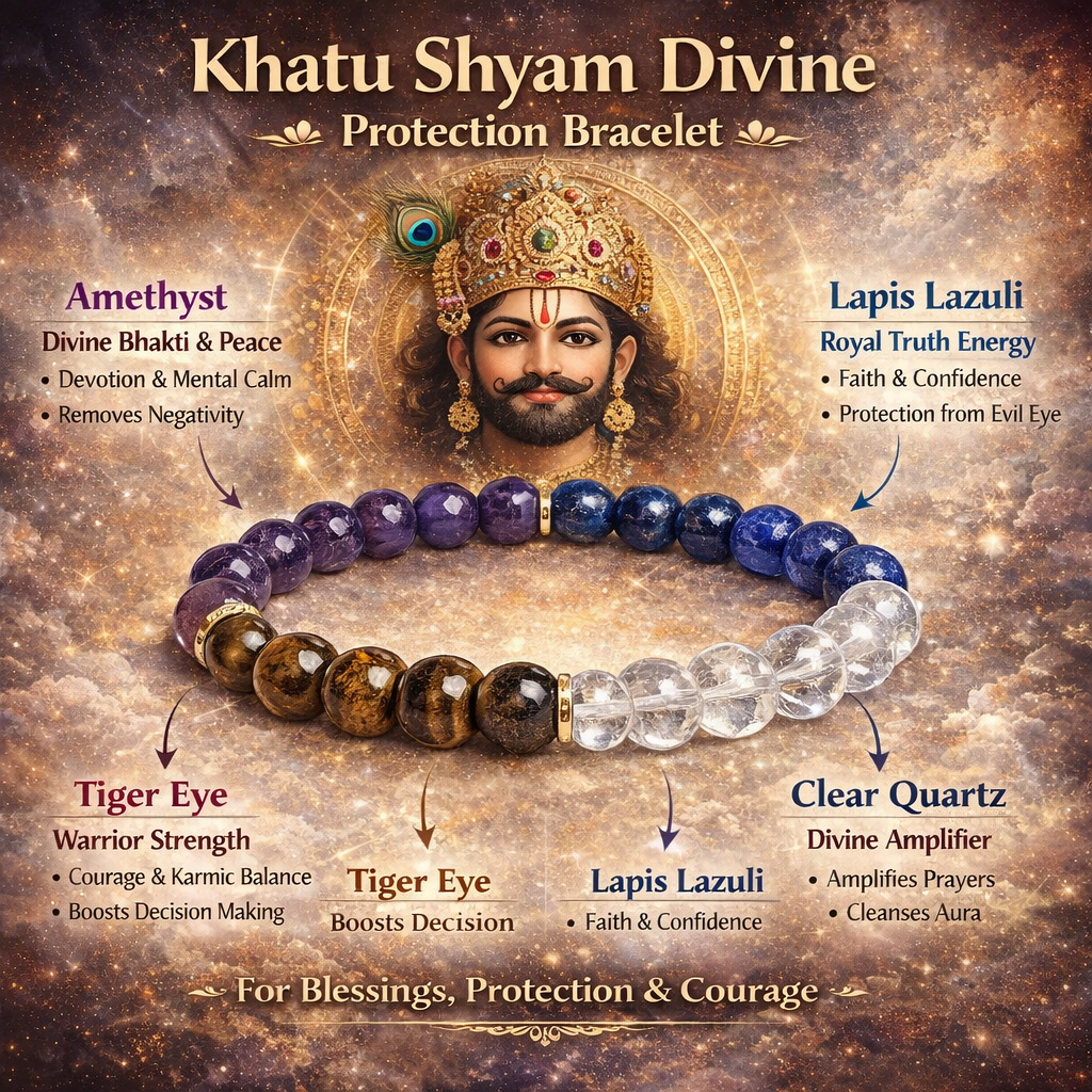 Khatu Shyam Divine Protection Bracelet gemstones