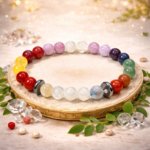 Gemini Rashi Bracelet with multicolour polished gemstone beads