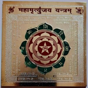 Maha Mrityunjaya Yantra 3x3 Inch 24K Gold Plated