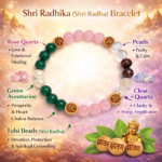Shri Radhika Bracelet with Rose Quartz, Green Aventurine and Tulsi beads