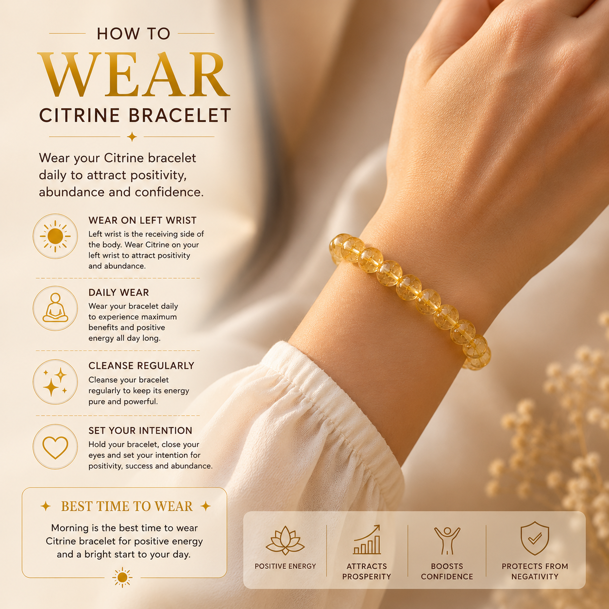 how to wear Citrine bracelet on wrist