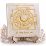 Chandra Yantra with crescent moon and gold-tone sacred geometric design