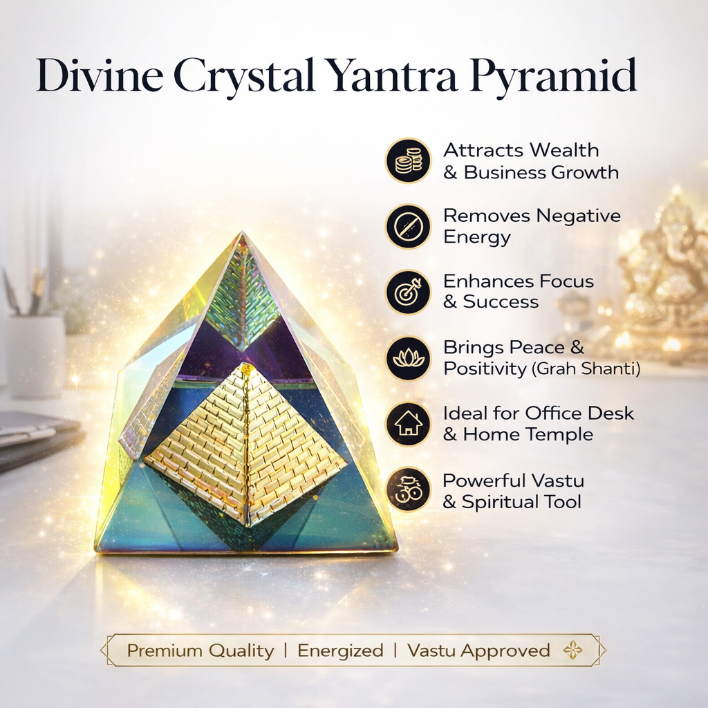 Crystal Energy Pyramid for meditation and spiritual décor