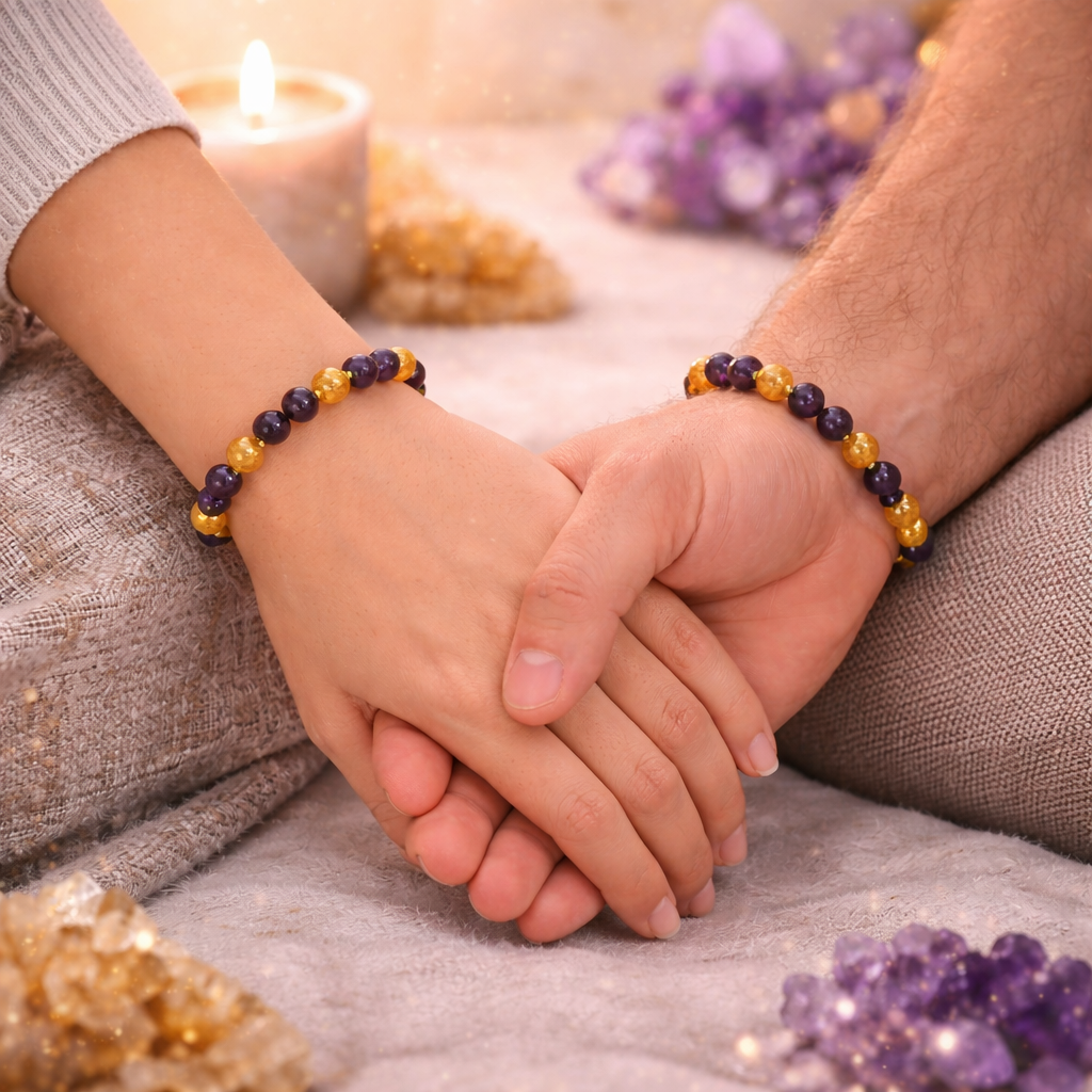 Citrine Amethyst gemstone bracelet