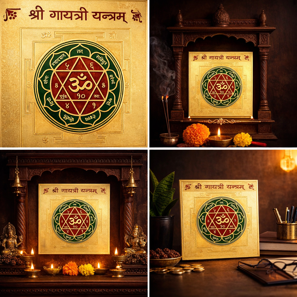 Gayatri Yantra for Home Temple and Office Desk